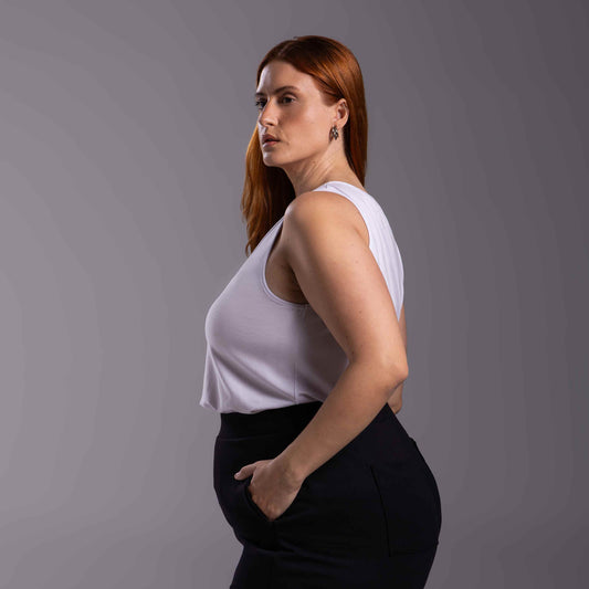 Regata Decote U Modal Plus Feminina - Branco