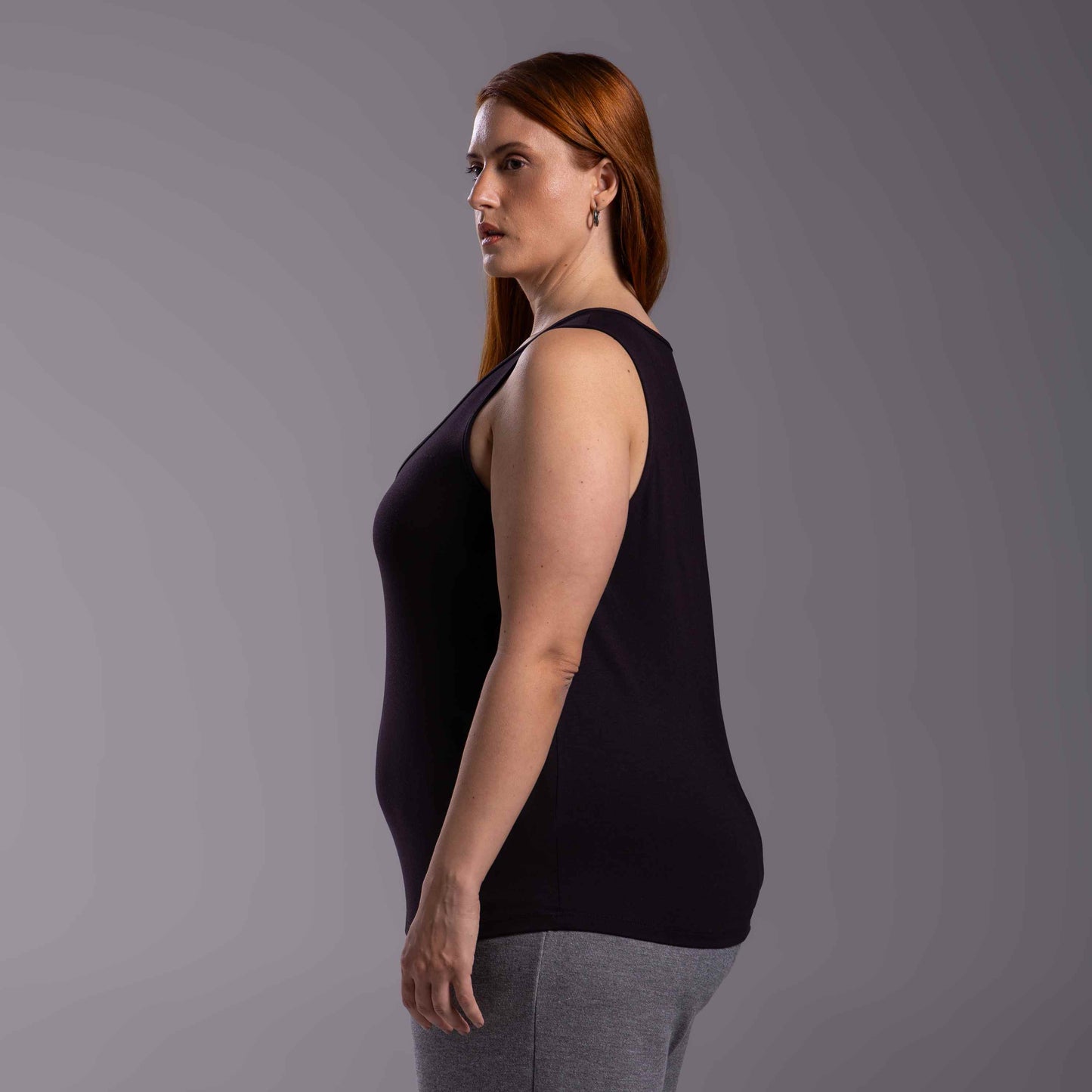 Regata Decote U Modal Plus Feminina - Preto