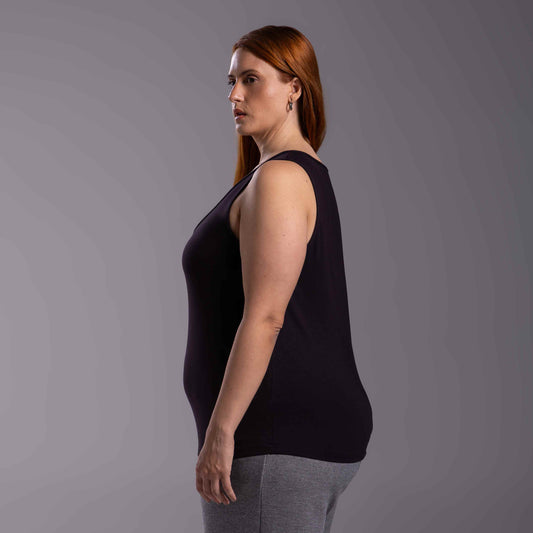 Regata Decote U Modal Plus Feminina - Preto