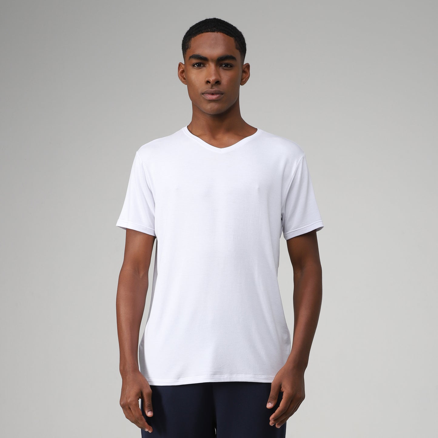 Tech T-Shirt Modal Gola V Masculina - Branco