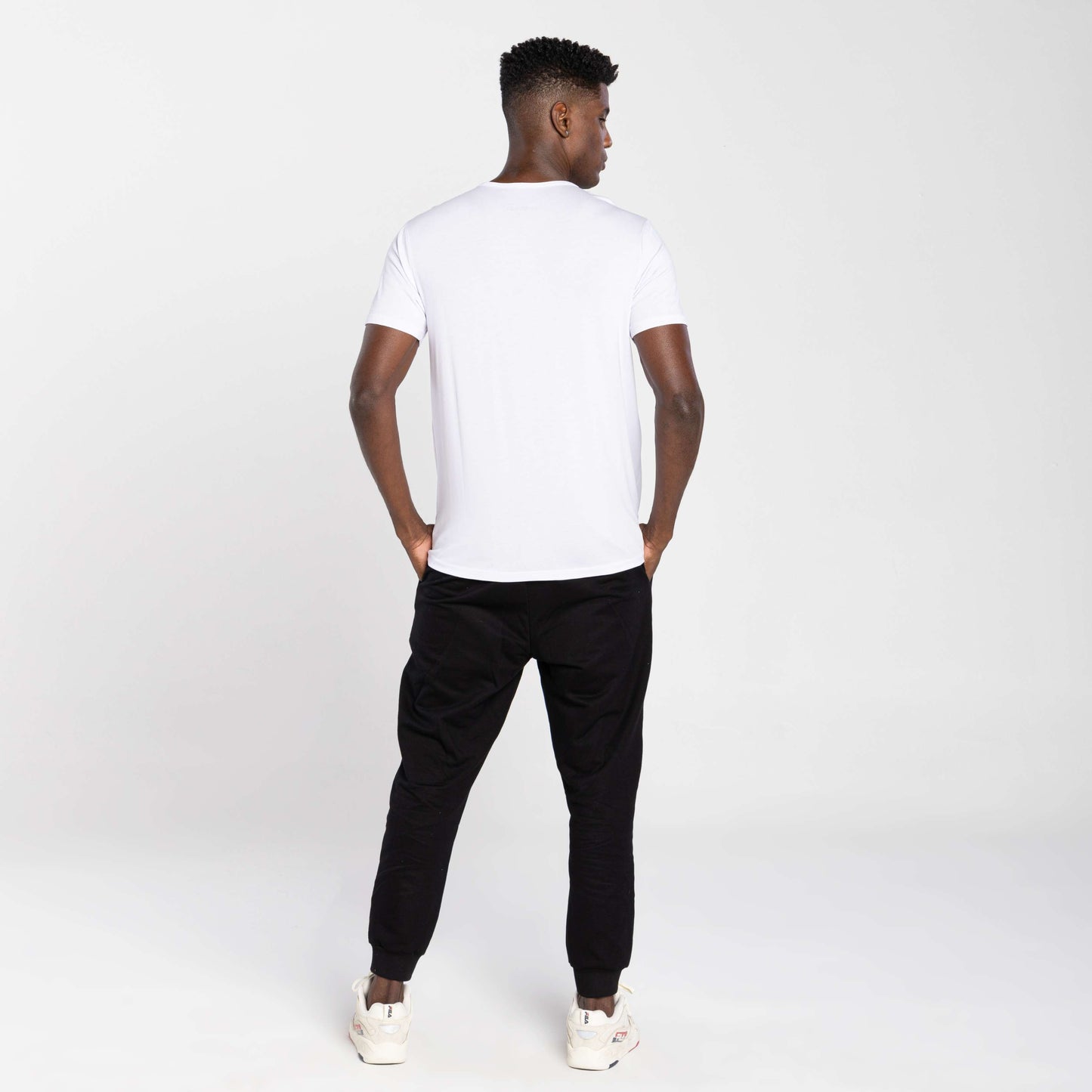Tech T-Shirt Modal Gola V Masculina - Branco