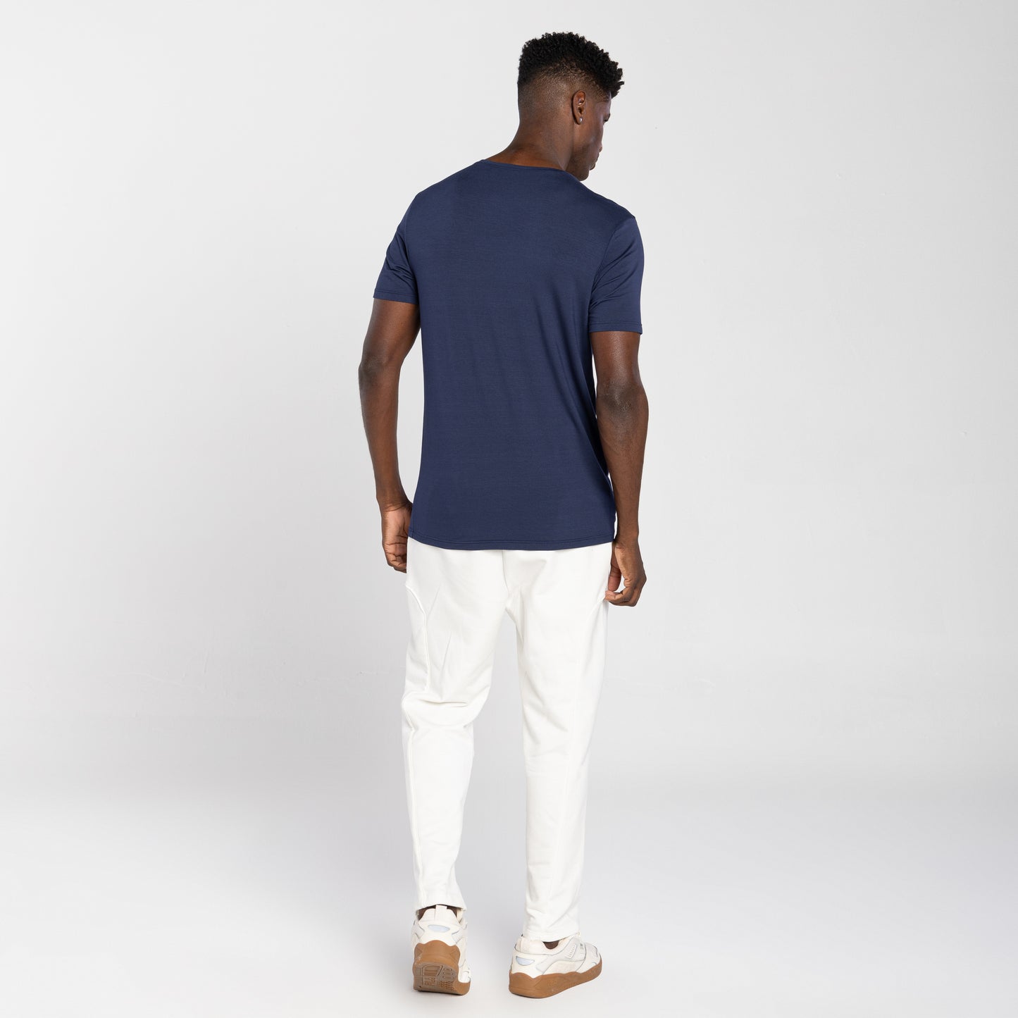 Tech T-Shirt Modal Gola V Masculina - Azul Marinho