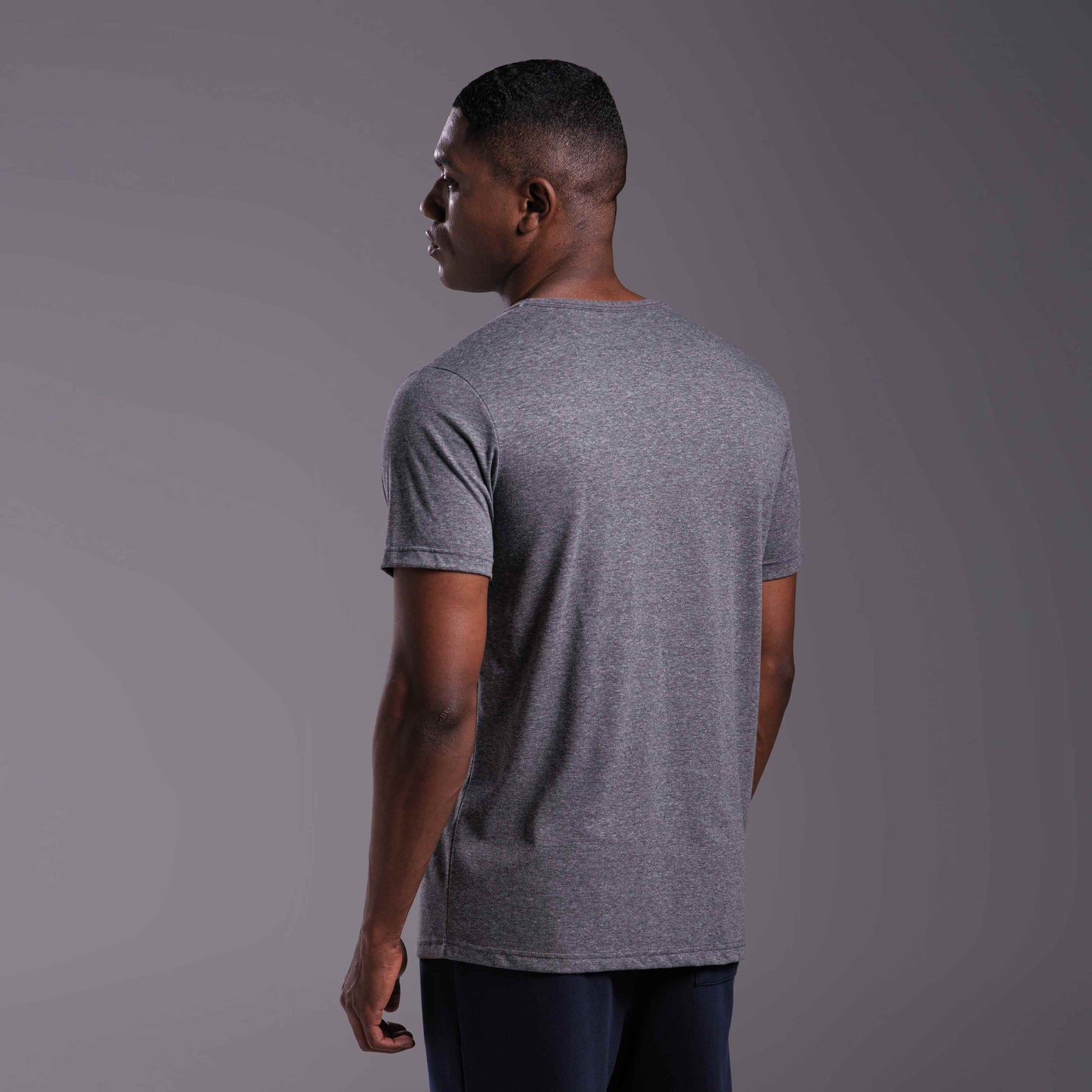 Tech T-Shirt Anti Odor Gola V Masculina - Mescla Escuro