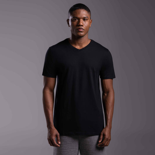 Tech T-Shirt Impermeável Gola V Masculina - Preto