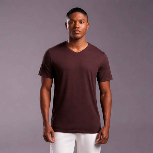 Tech T-Shirt NoLiquid Gola V Masculina - Marrom