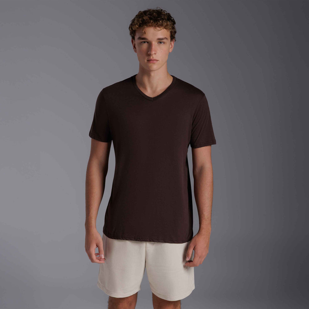 Tech T-Shirt NoLiquid Gola V Masculina - Marrom