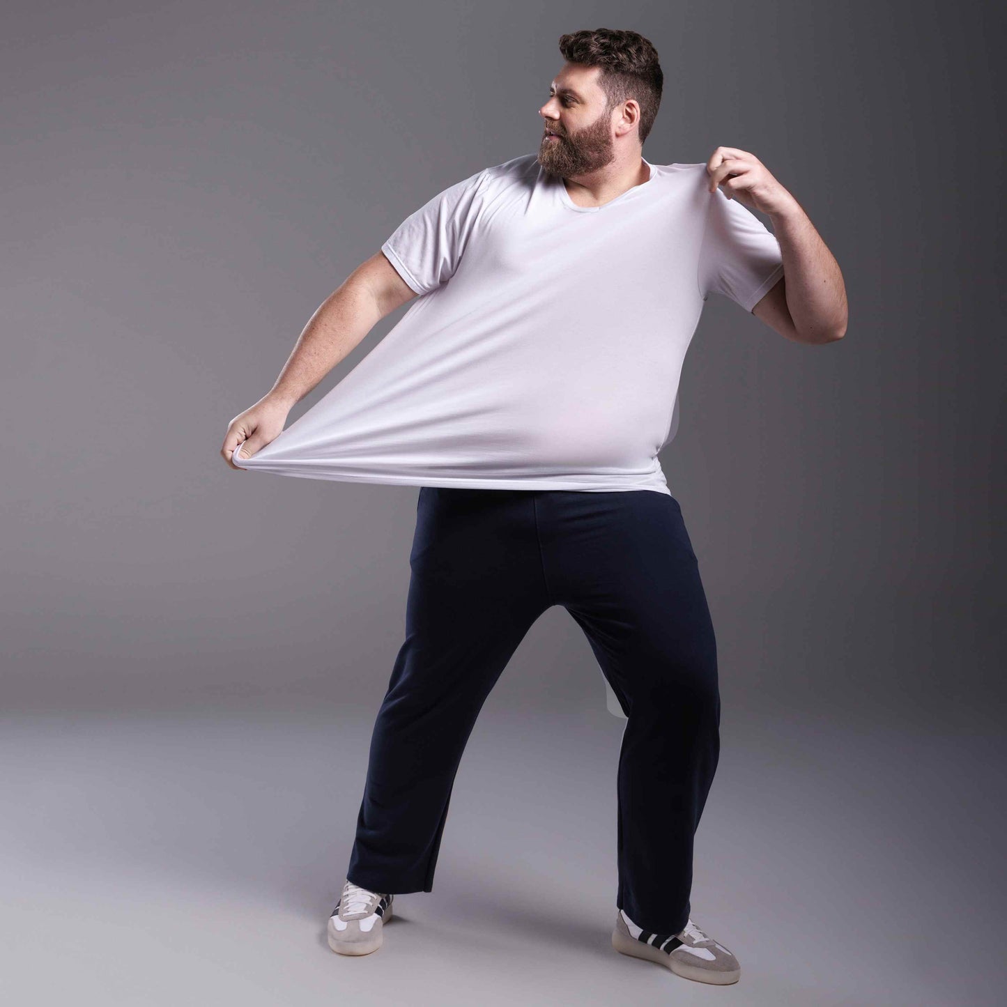 Tech T-Shirt Modal Gola V Plus Masculina - Branco