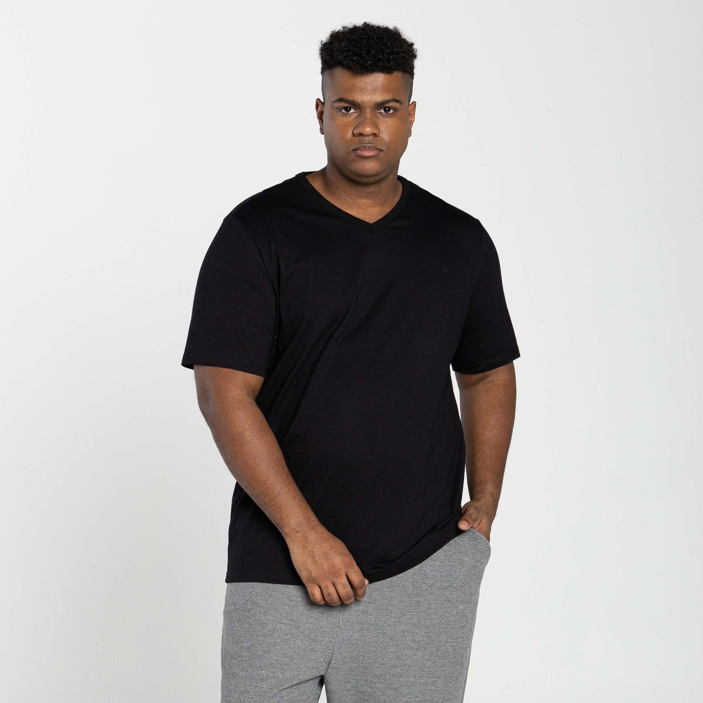 Tech T-Shirt Modal Gola V Plus Masculina - Preto