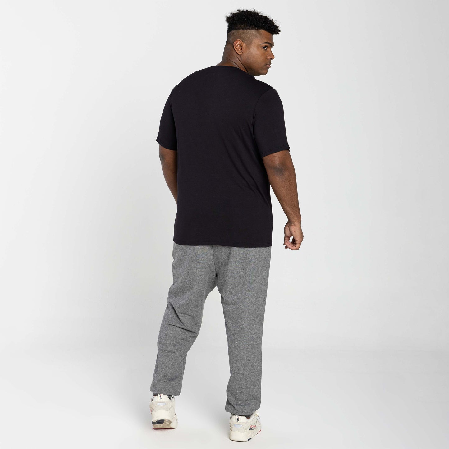 Tech T-Shirt Modal Gola V Plus Masculina - Preto