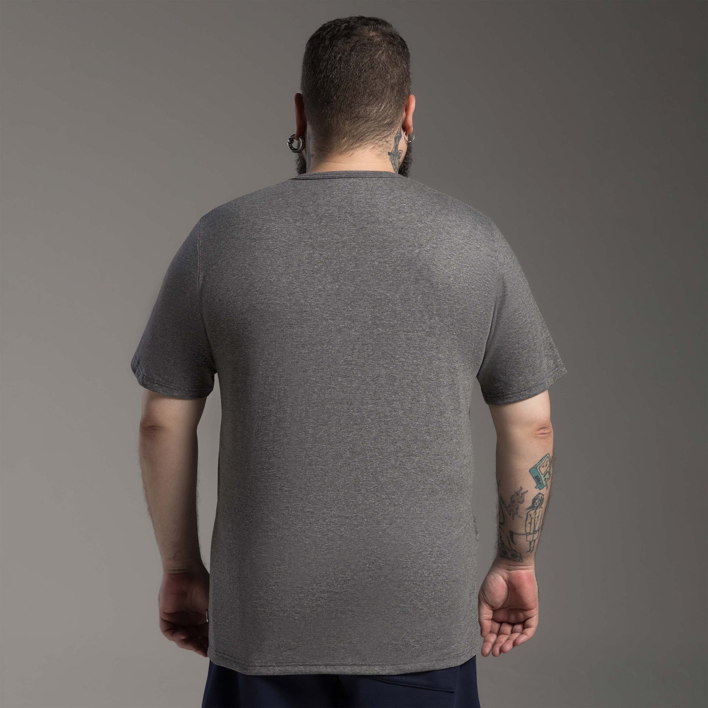 Tech T-shirt Impermeável Plus Masculina - Mescla Escuro