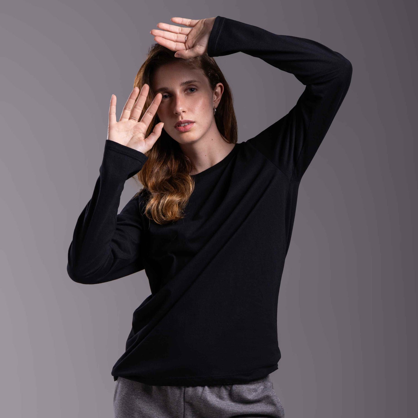 Tech T-Shirt UV Manga Longa Feminina - Preto