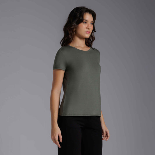Tech T-Shirt Modal Feminina - Verde Figo