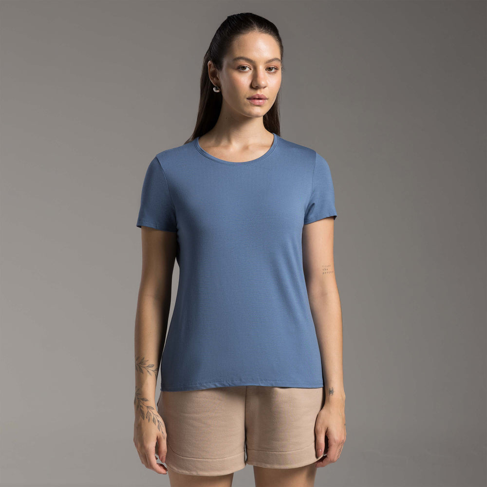 Tech T-Shirt Modal Feminina - Azul Aviador