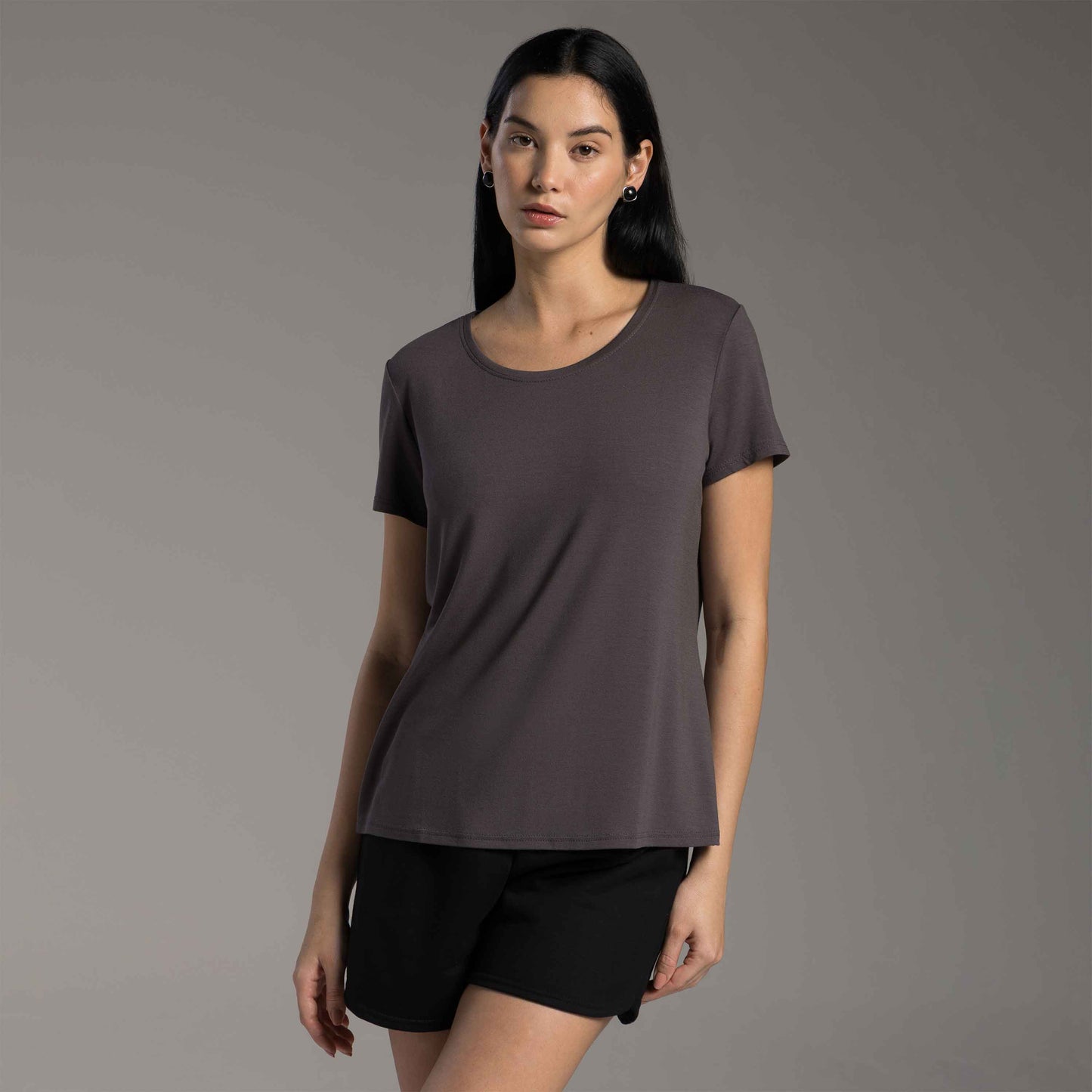 Tech T-Shirt Modal Feminina - Cinza Carvão