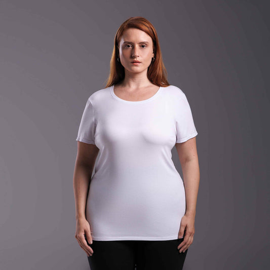 Tech T-Shirt Modal Plus Feminina - Branco