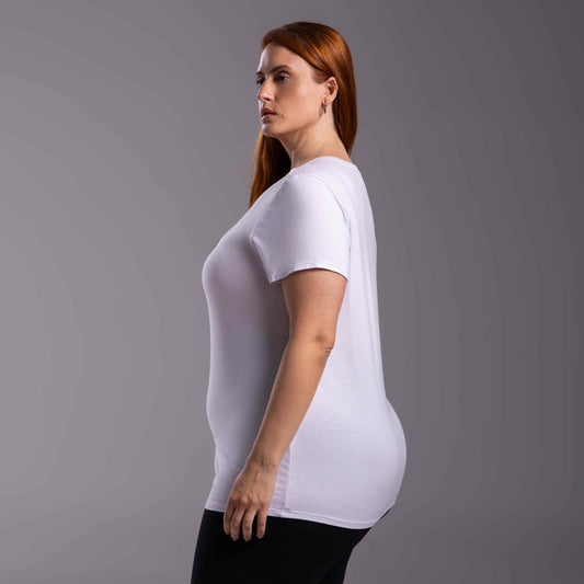 Tech T-Shirt Modal Plus Feminina - Branco
