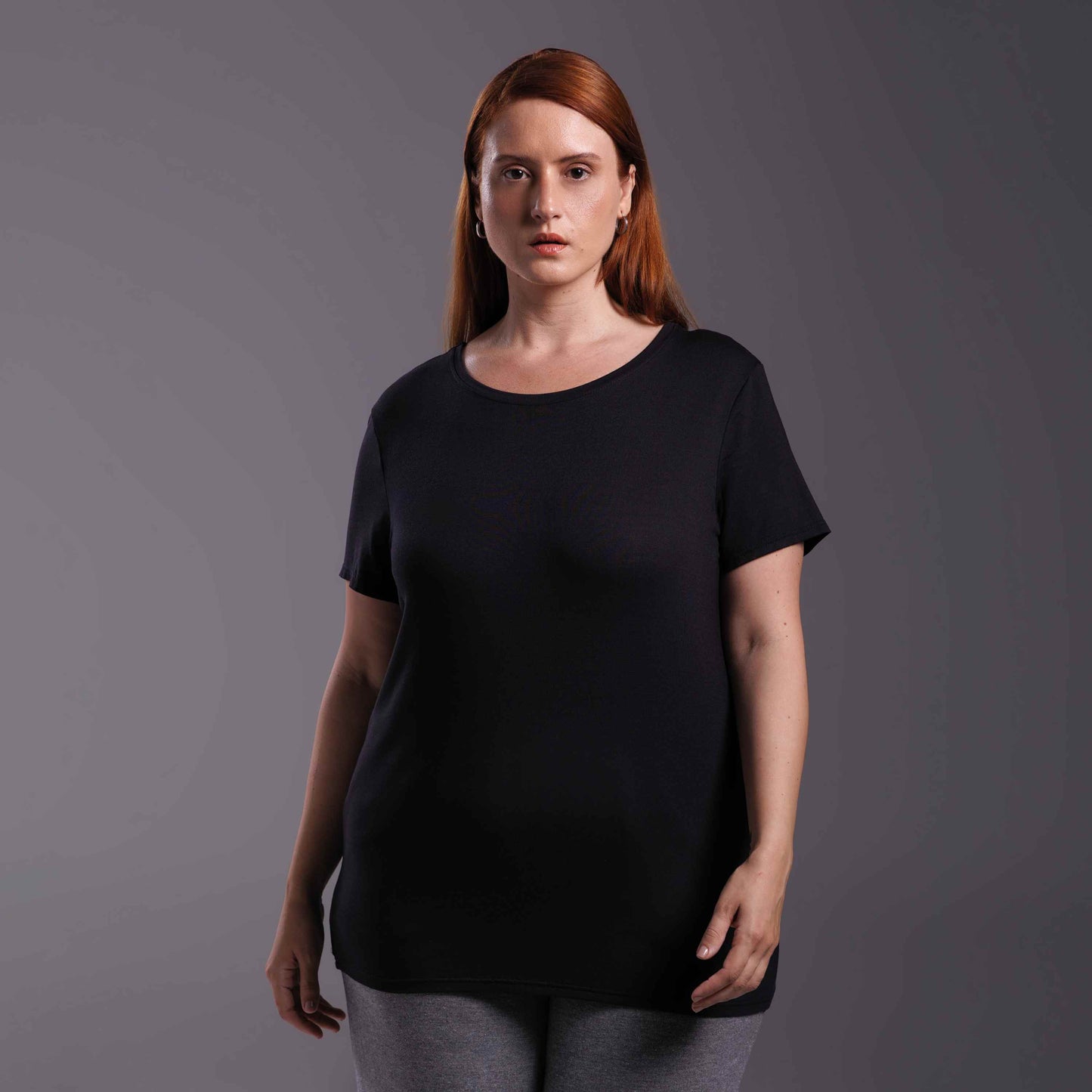 Tech T-Shirt Modal Plus Feminina - Preto