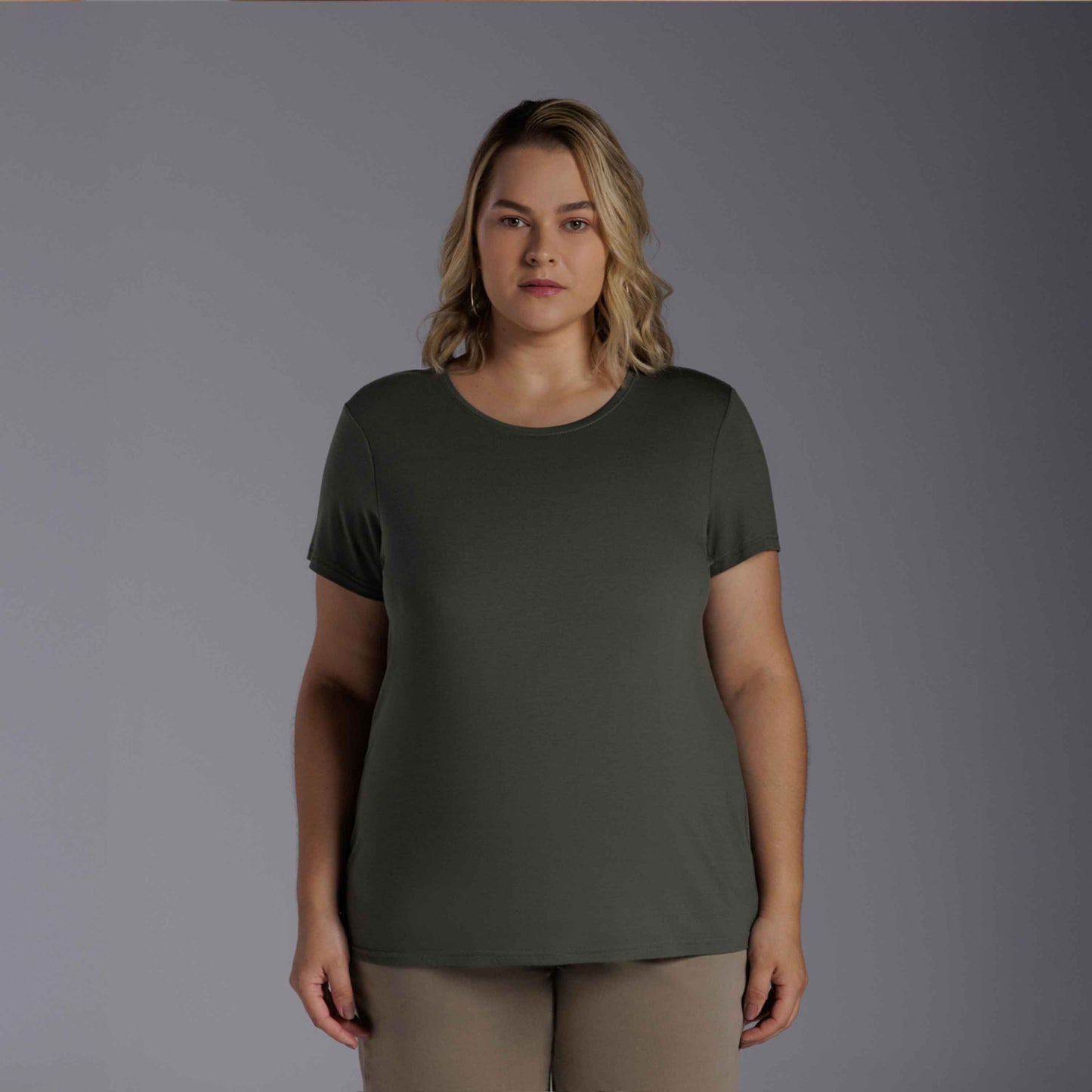 Tech T-Shirt Modal Plus Feminina - Verde Figo