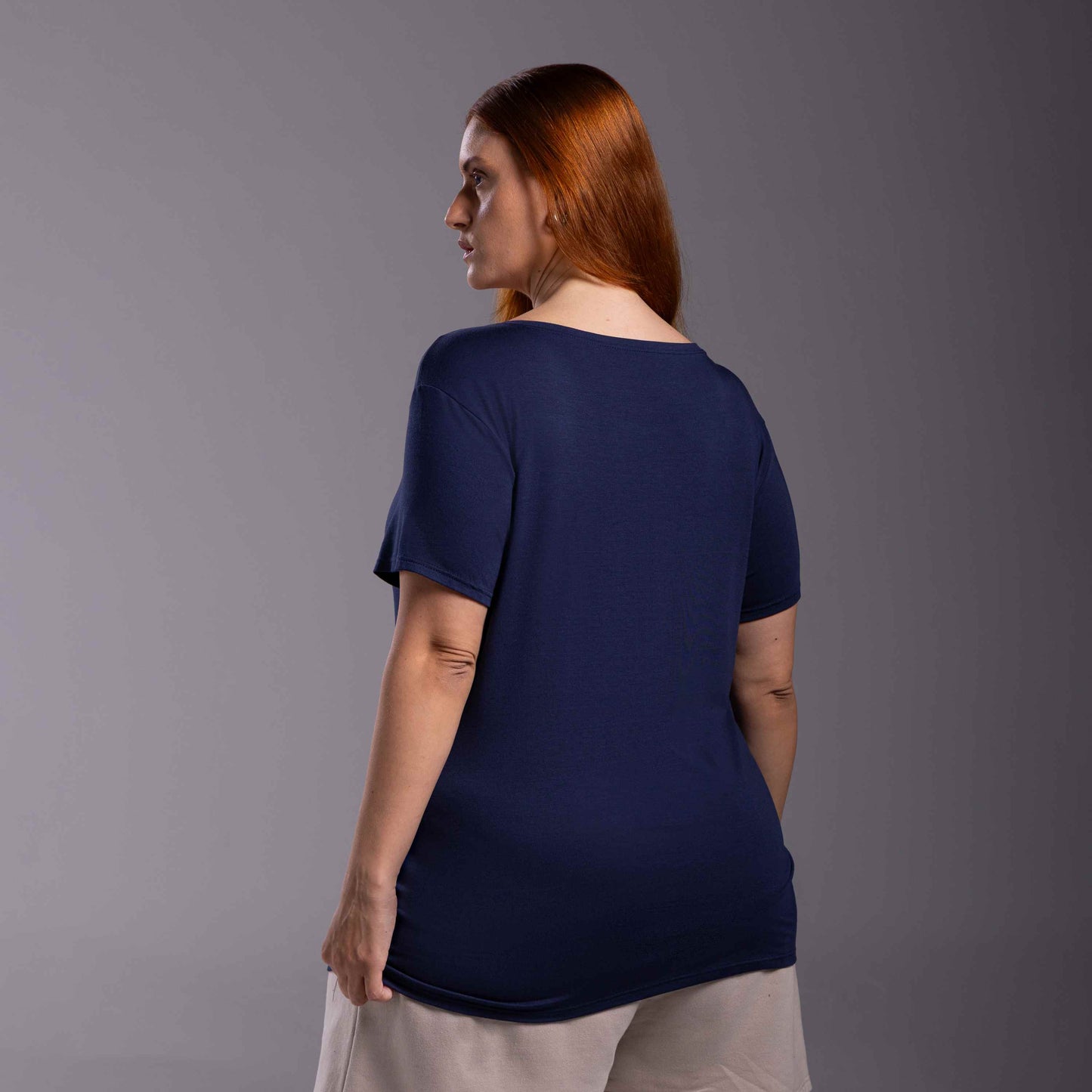 Tech T-Shirt Modal Plus Feminina - Azul Marinho