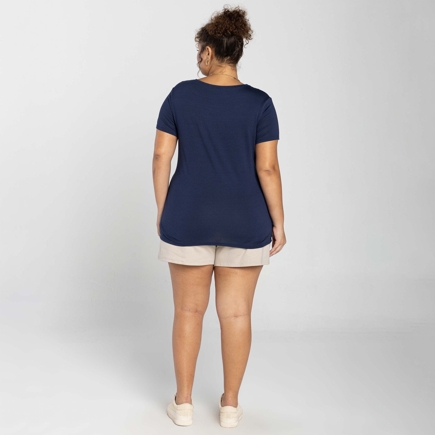 Tech T-Shirt Modal Plus Feminina - Azul Marinho