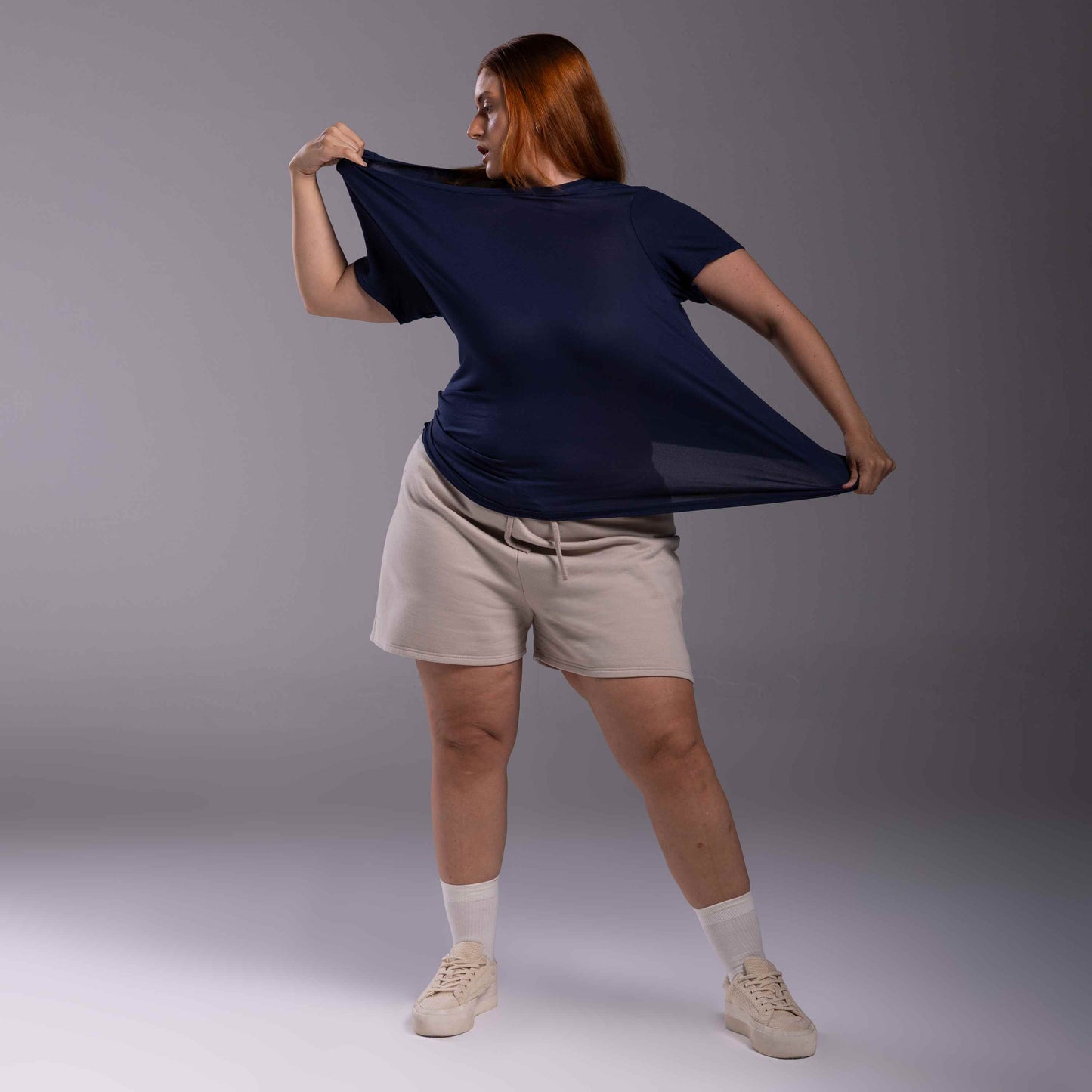 Tech T-Shirt Modal Plus Feminina - Azul Marinho