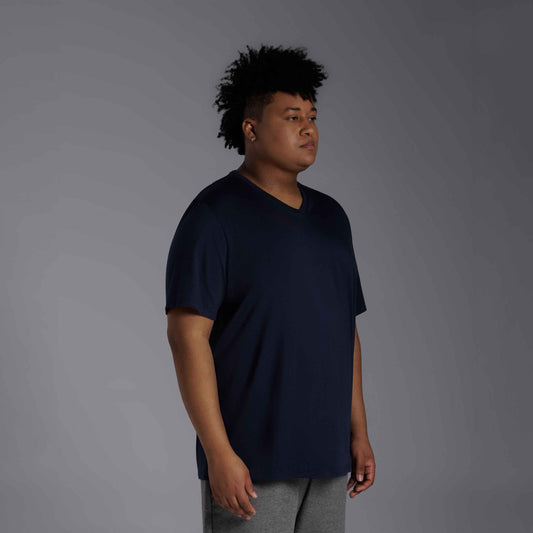 Tech T-Shirt NoLiquid Gola V Plus Masculina - Azul Marinho