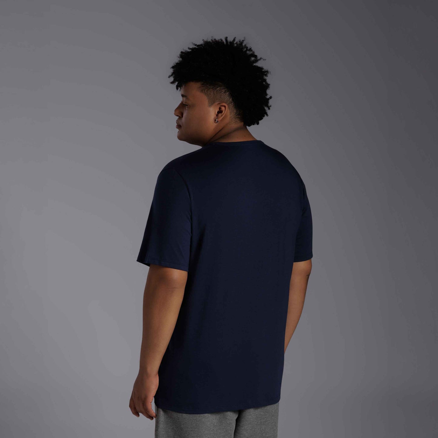 Tech T-Shirt NoLiquid Gola V Plus Masculina - Azul Marinho