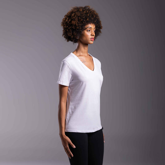 Tech T-Shirt NoLiquid Gola V Feminina - Branco