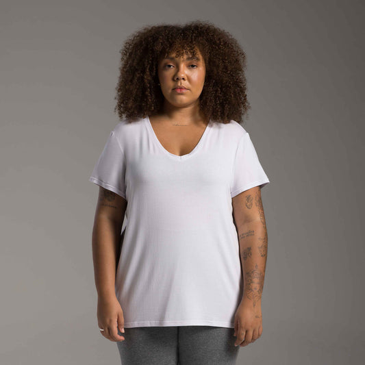 Tech T-Shirt Modal Gola V Plus Feminina - Branco
