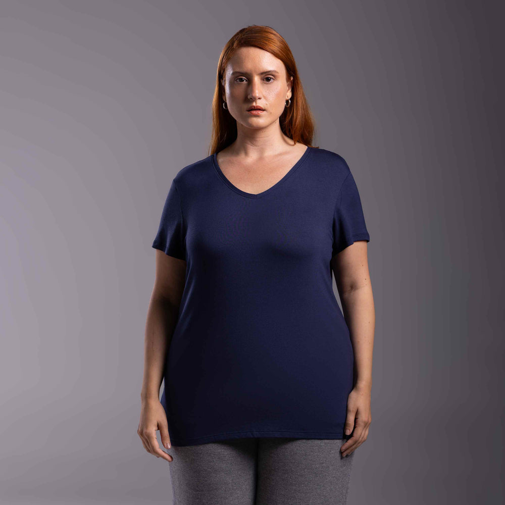 Tech T-Shirt Modal Gola V Plus Feminina - Azul Marinho