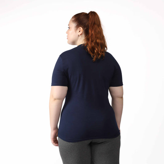 Tech T-Shirt NoLiquid Gola V Plus Feminina - Azul Marinho
