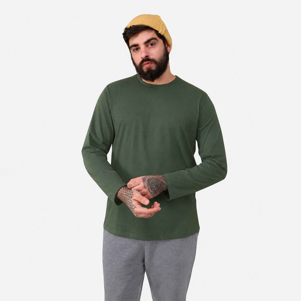 Tech T-Shirt Anti Odor Manga Longa Plus Masculina - Verde Selva