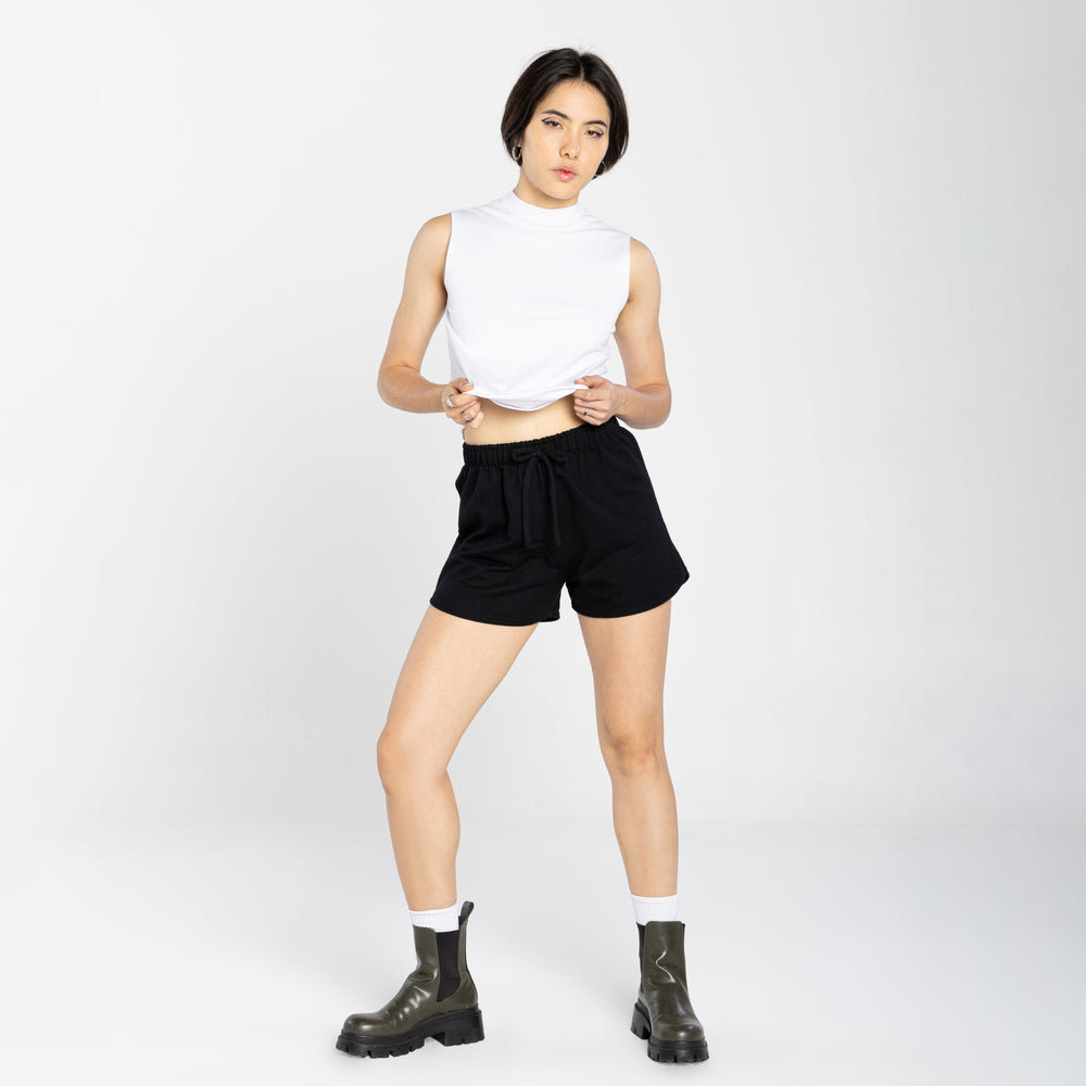 Shorts Moletom Tech Impermeável Feminino - Preto