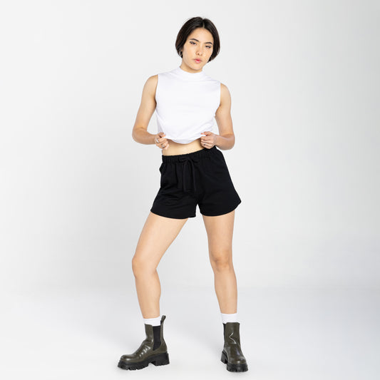 Shorts Moletom Tech Impermeável Feminino - Preto