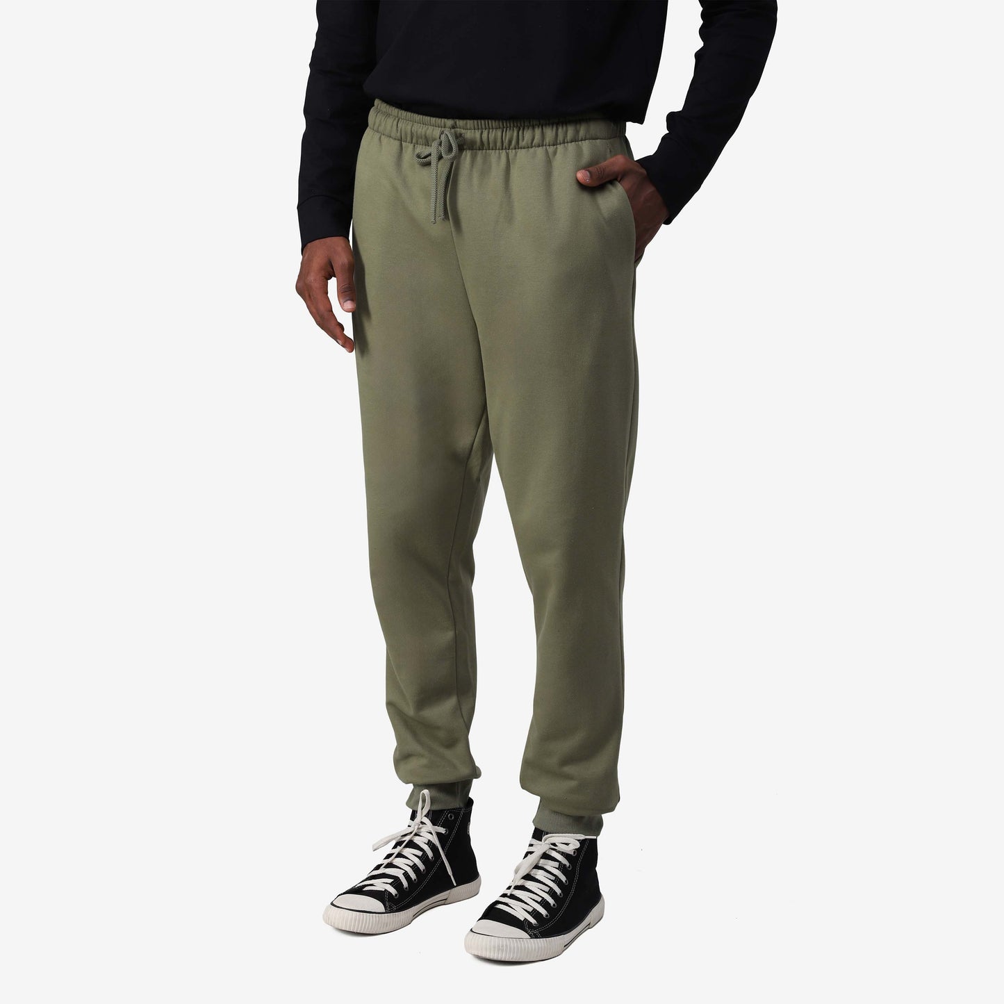 Calça Jogger Tech Impermeável Moletom Flanelado - Verde Militar