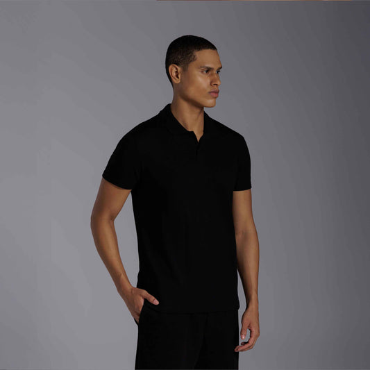Camisa Polo Tech Anti Odor Piquet Masculina - Preto