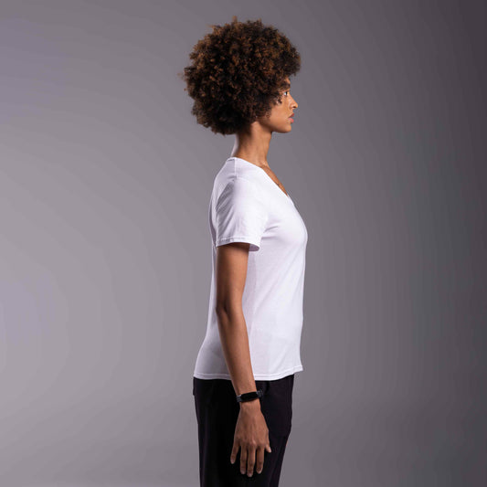 Tech T-Shirt Anti Odor Slim Gola V Feminina - Branco