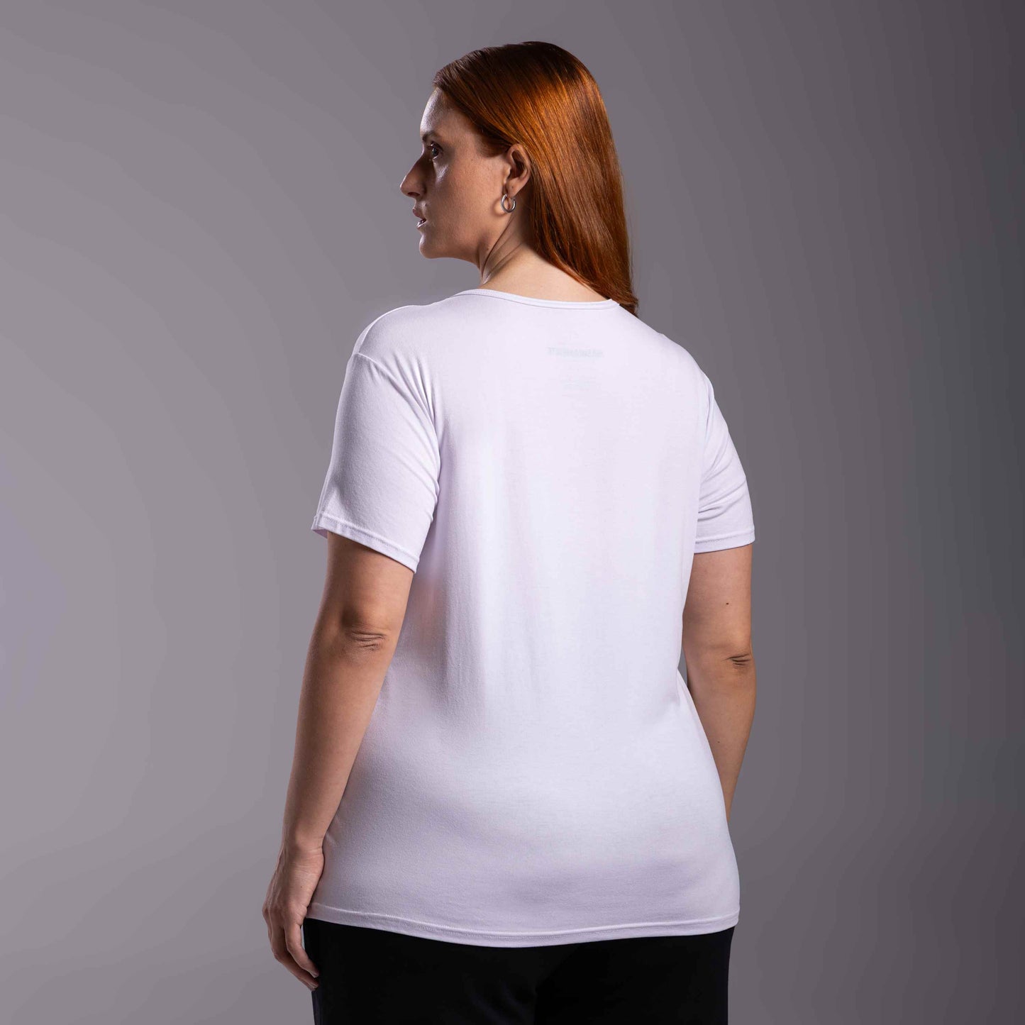Tech T-Shirt Modal Gola U Plus Feminina - Branco