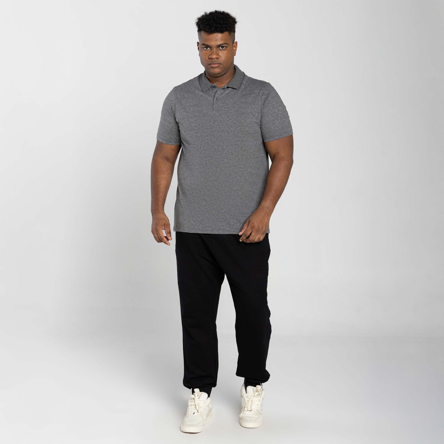 Camisa Polo Tech Anti Odor Plus Masculina - Mescla Escuro