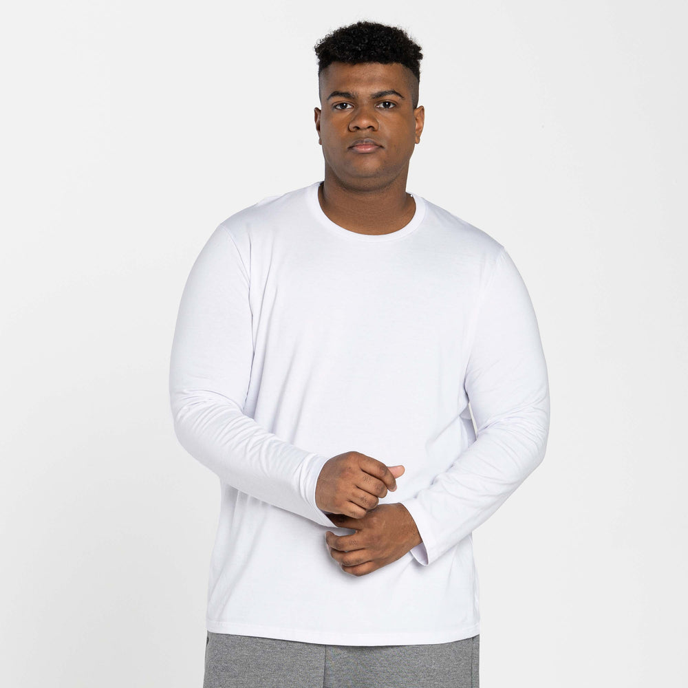 Tech T-Shirt UV Manga Longa Plus Masculina - Branco