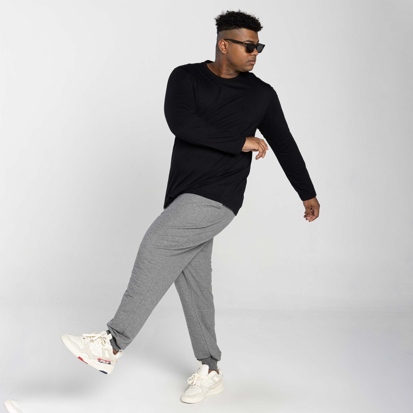 Tech T-Shirt UV Manga Longa Plus Masculina - Preto