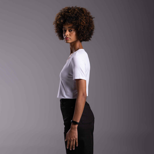Tech T-Shirt Modal Gola U Feminina - Branco