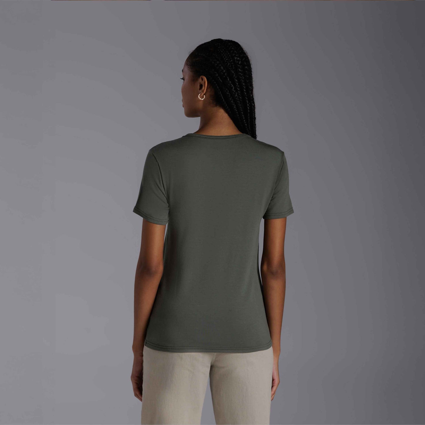 Tech T-Shirt Modal Gola U Feminina - Verde Figo