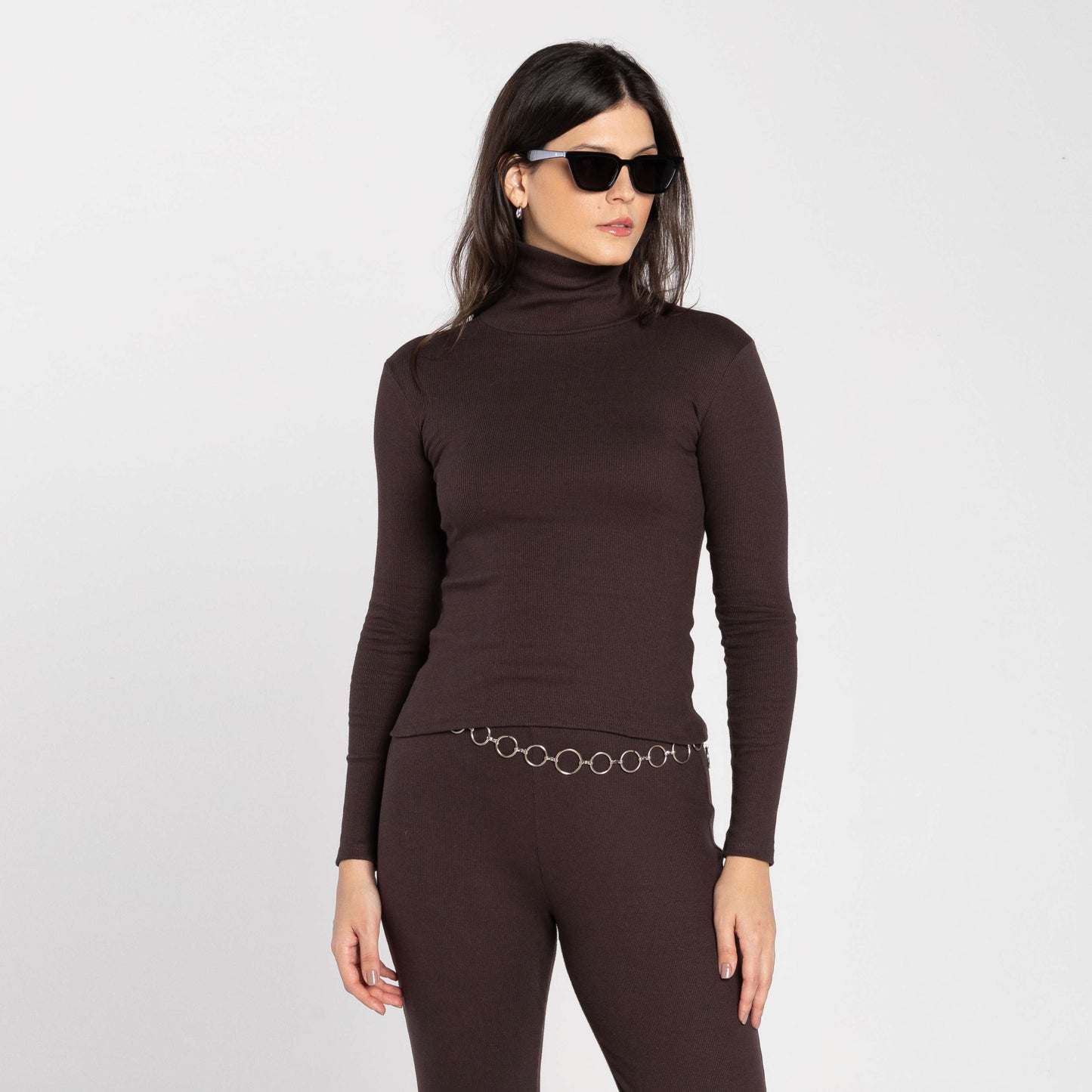 Blusa Ribana Anti Odor Gola Rolê - Marrom