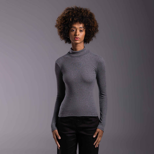 Blusa Ribana Anti Odor Gola Rolê - Mescla Escuro