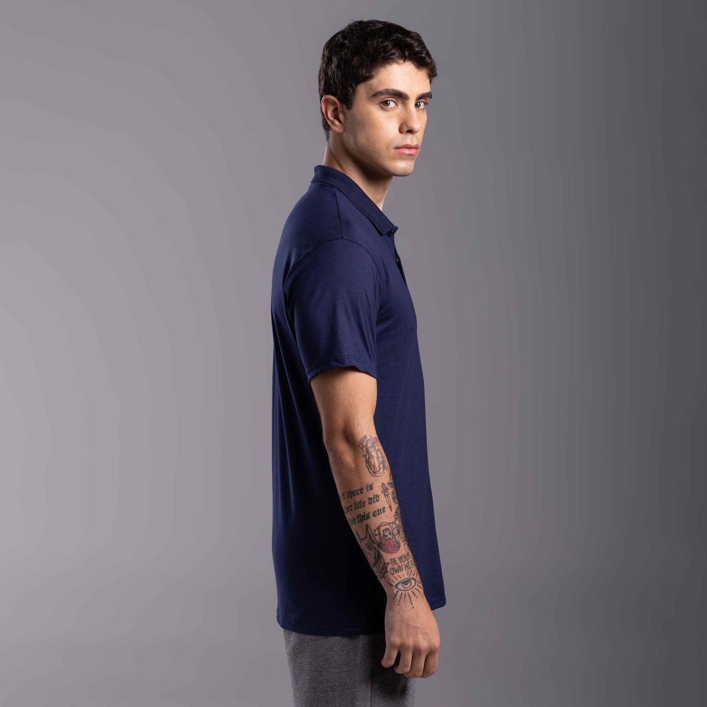 Camisa Polo Tech Anti Odor Masculina - Azul Marinho