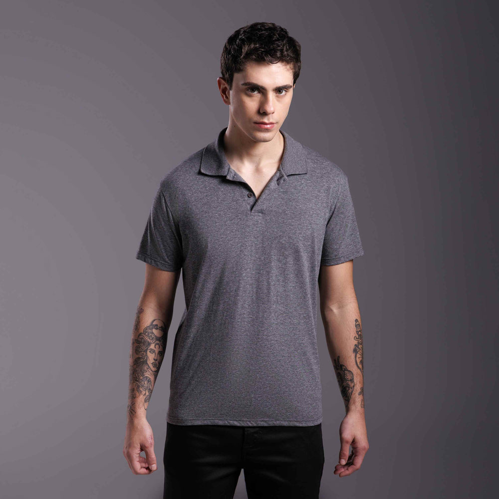 Camisa Polo Tech Anti Odor Masculina - Mescla Escuro
