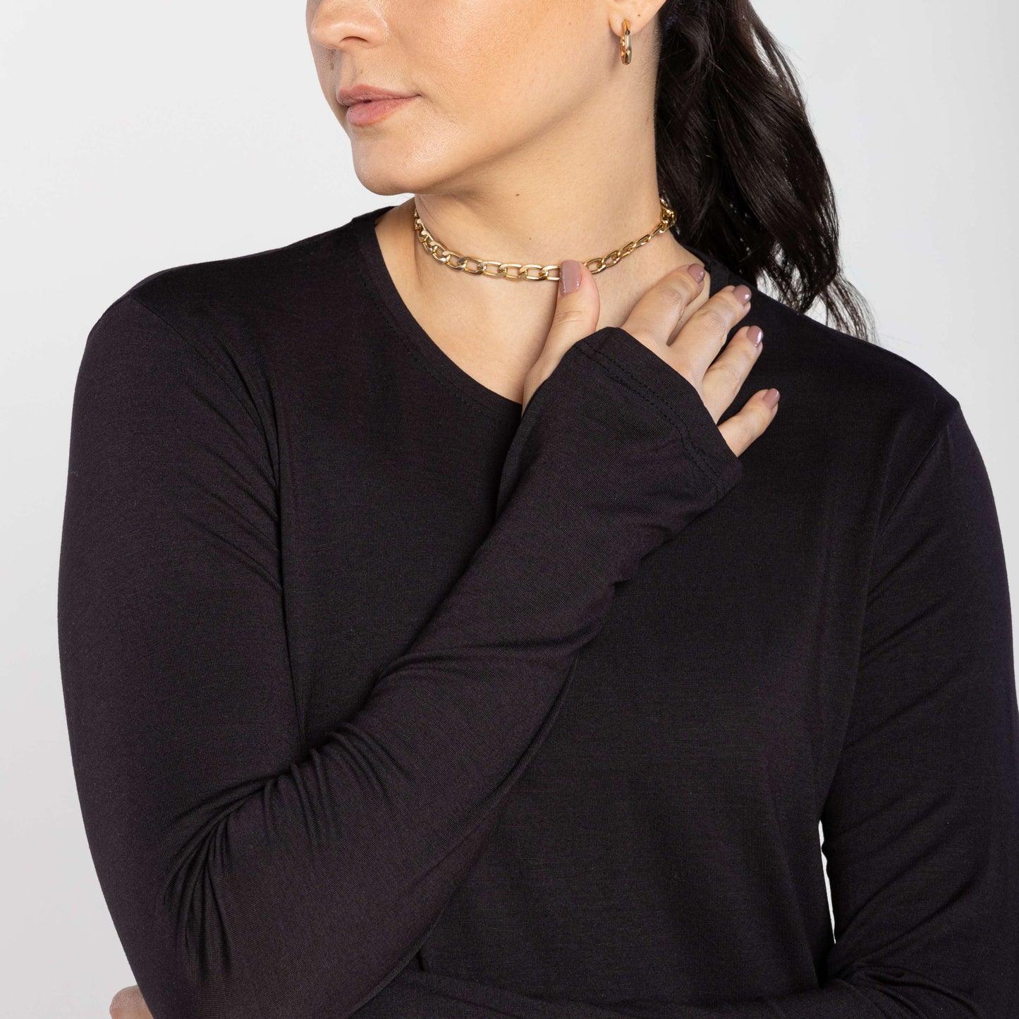Tech T-Shirt Modal Manga Longa - Preto