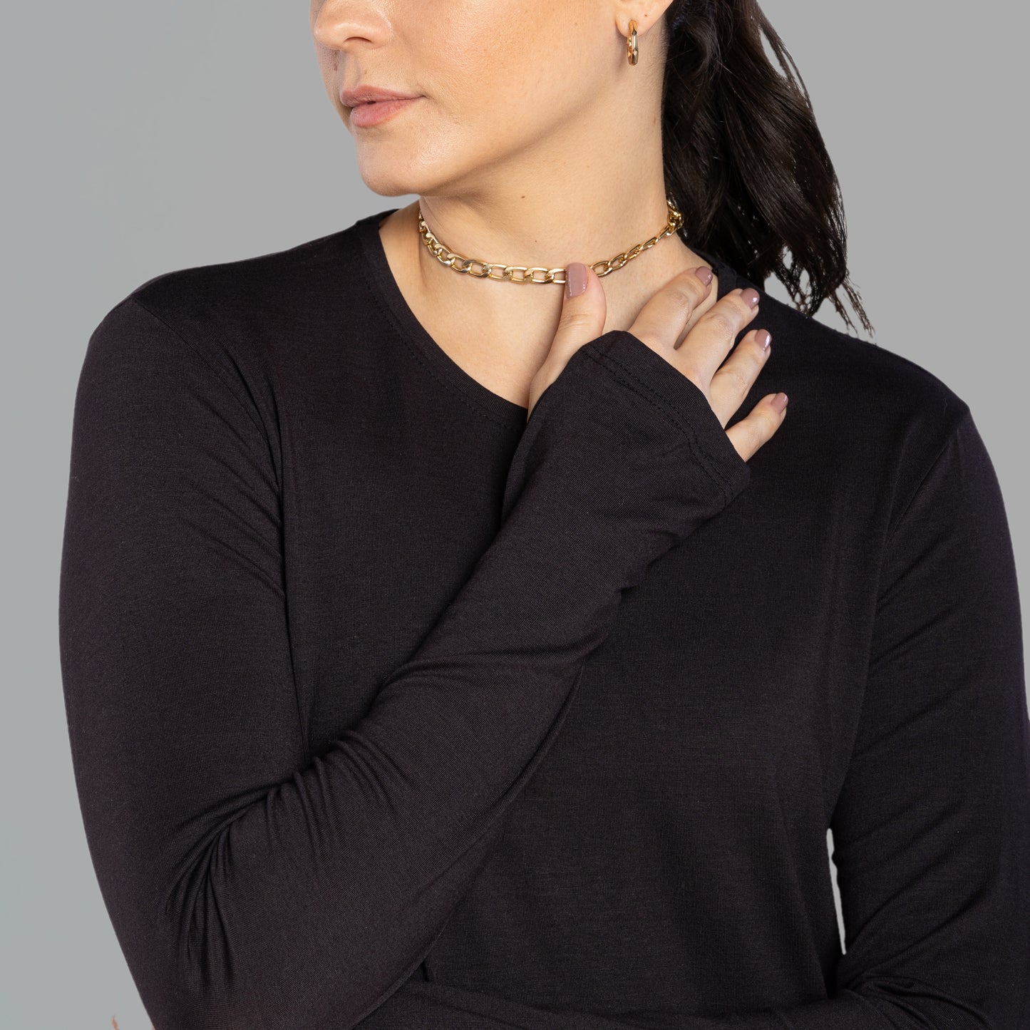 Tech T-Shirt Modal Manga Longa - Preto