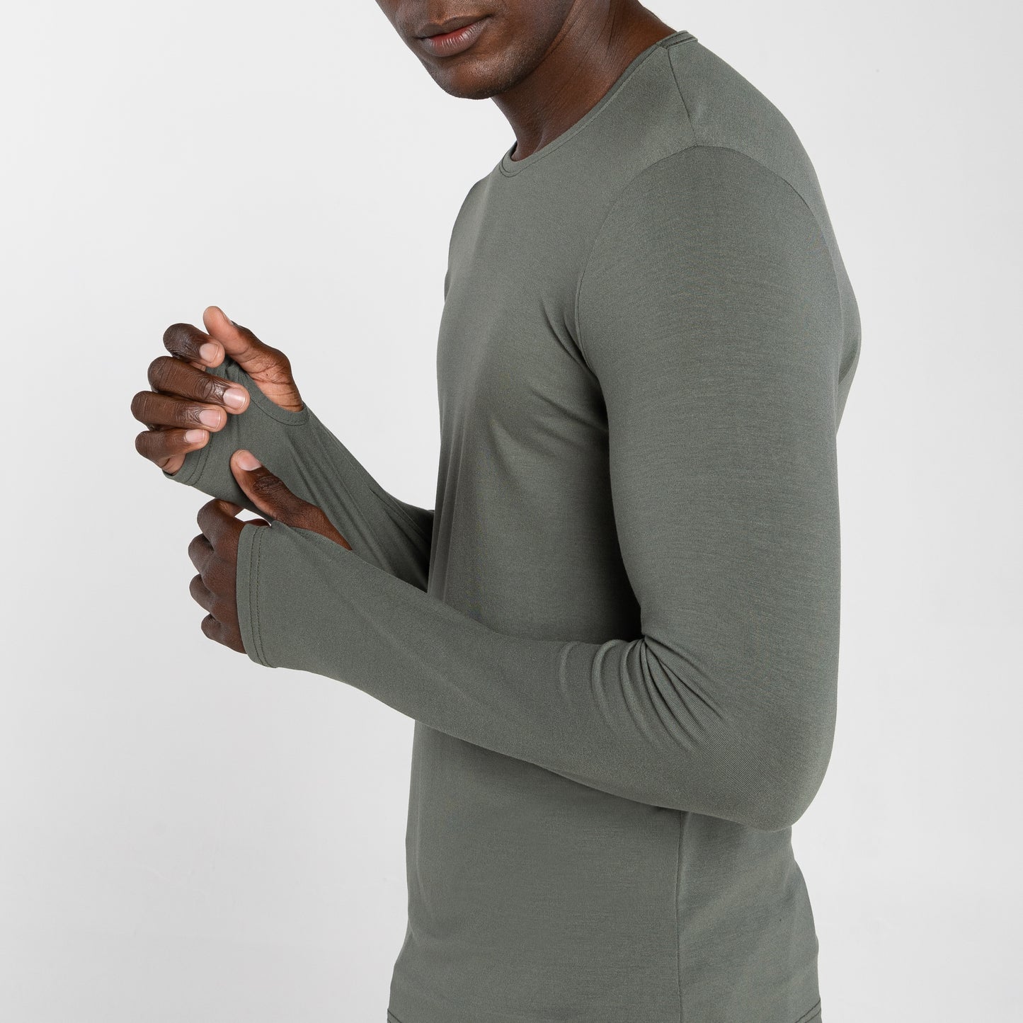 Tech T-Shirt Modal Manga Longa - Verde Figo
